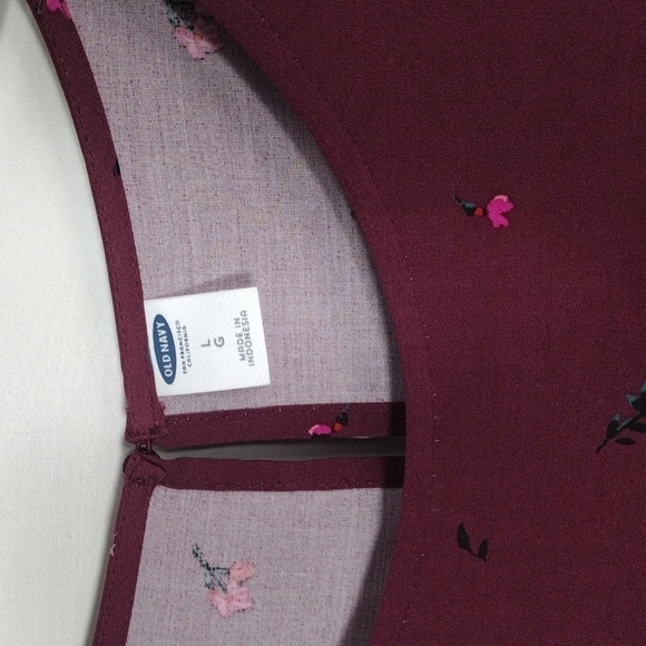 Nwt Old Navy Maroon Dress Long Bell Sleeves Size L - Picture 5 of 11